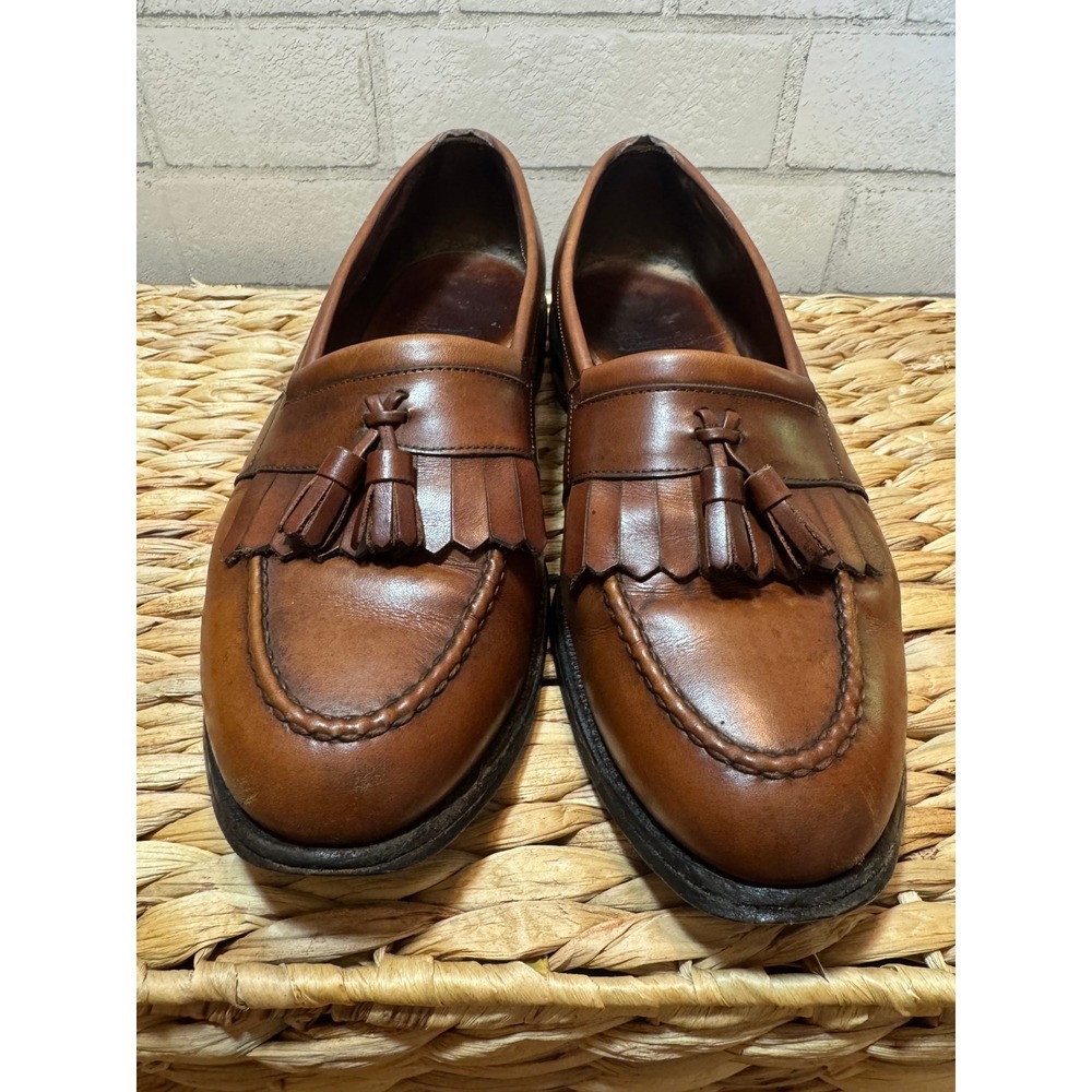 Allen Edmonds Newport Mens 9.5 D Brown Leather Kiltie Tassel Loafers Made in USA